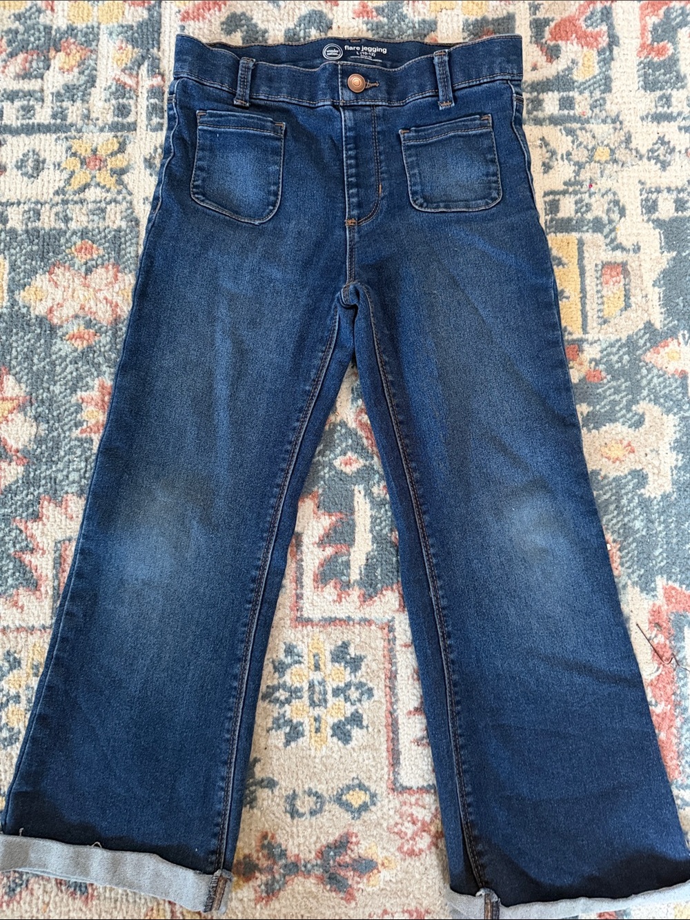 Girls Dark Blue Wide-Leg Jeans FITS girls Sz 8 years